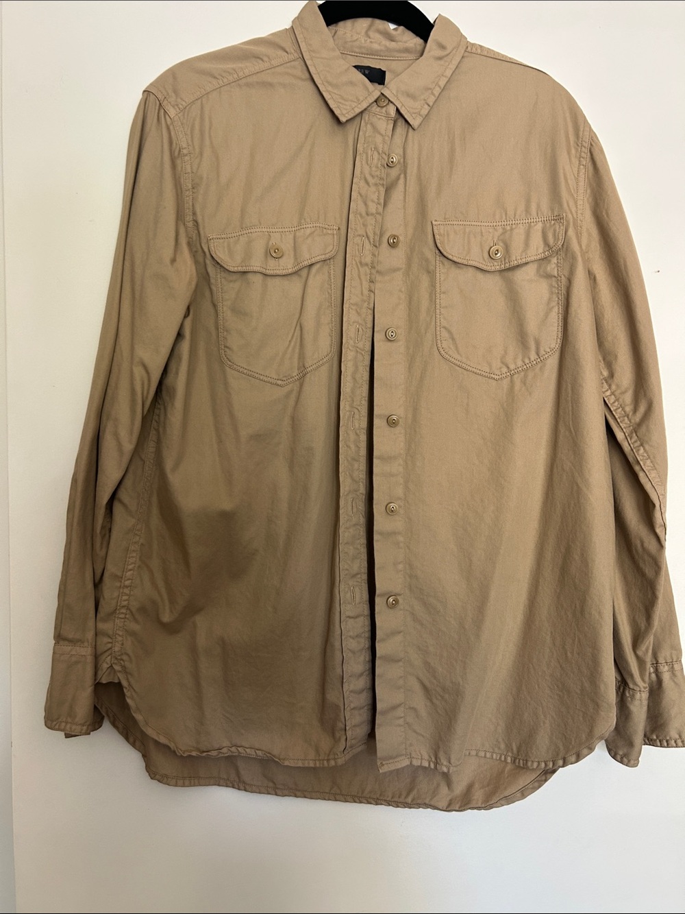 J. Crew Khaki Button-Front Shirt